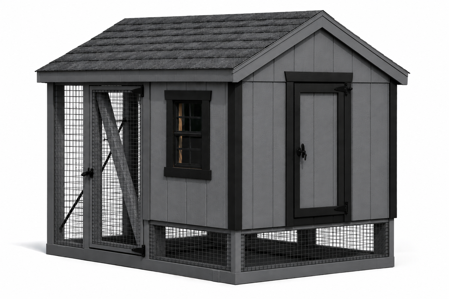 Hen House Collection Amish-Built 5x7 A Frame Combo Coop (Up to 5 Chickens)