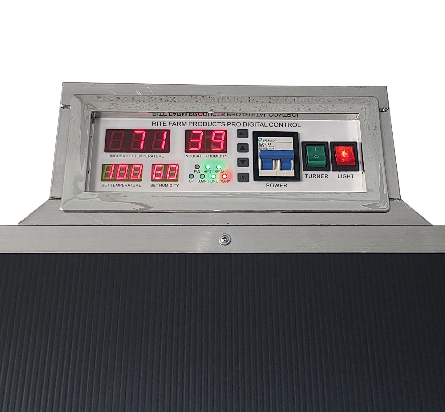 PRO1056 cabinet incubator with external 3.5 gallon humidity water bucket and automatic float system