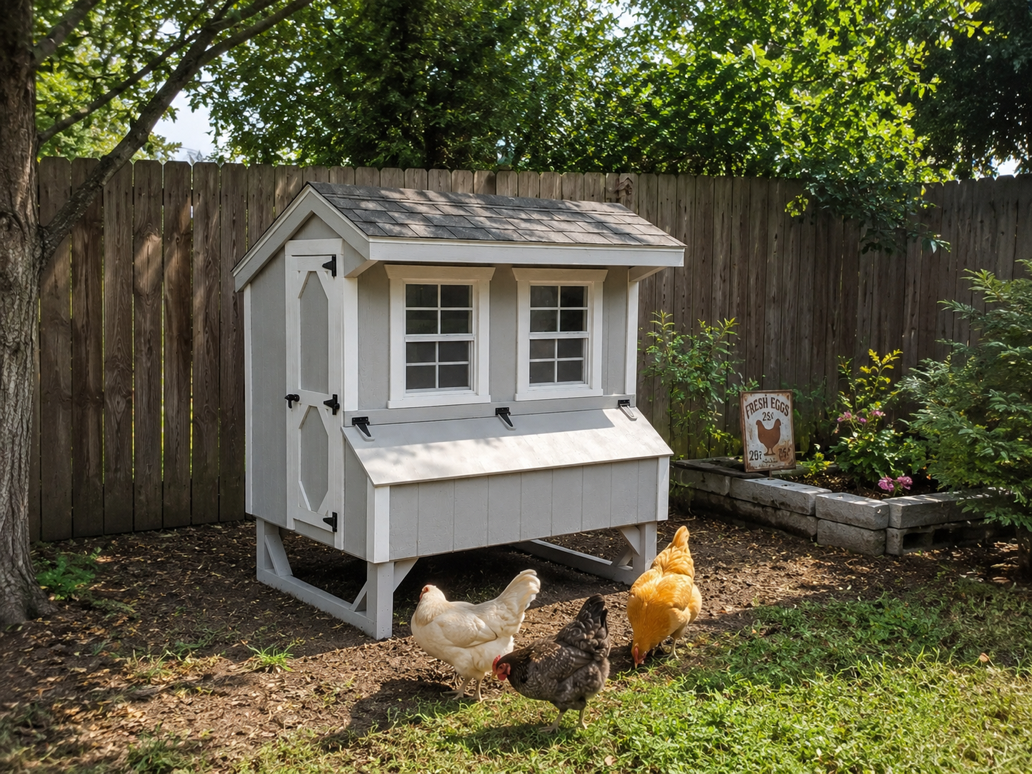 Hen House Collection Amish-Built 4x6 Quaker Chicken Coop (up to 8 Chickens)