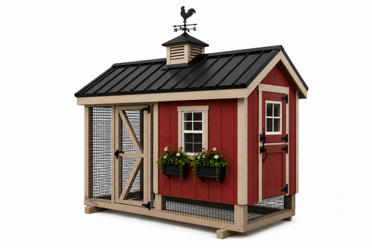 5x7 Custom-Designed Cottage A-Frame Coop (for up to 5 chickens)