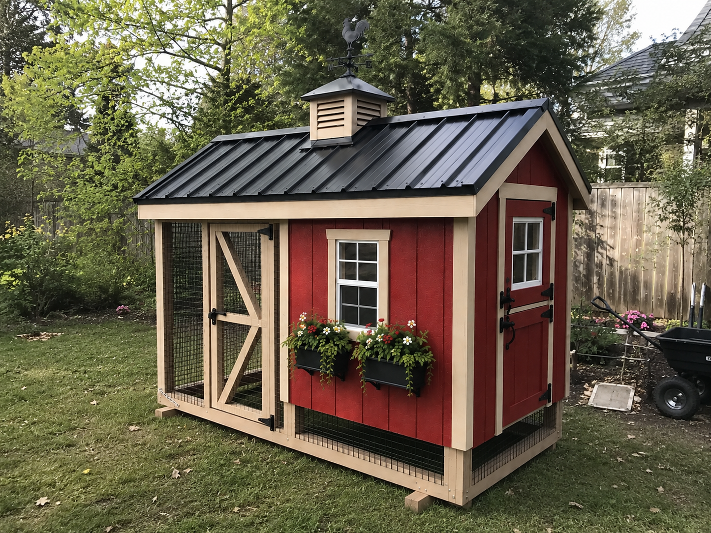 5x7 Custom-Designed Cottage A-Frame Coop (for up to 5 chickens)