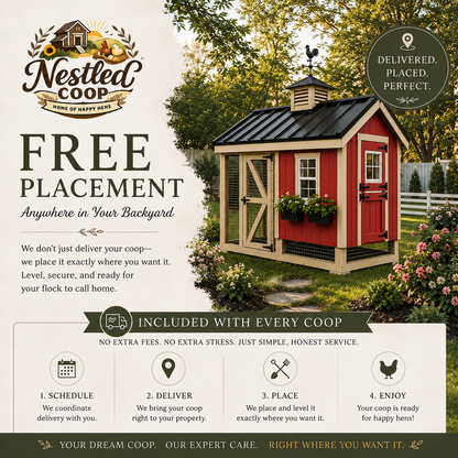 5x7 Custom-Designed Cottage A-Frame Coop (for up to 5 chickens)
