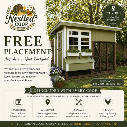 7x12 Custom-Designed Lean to Chicken Coop (up to 14 chickens)