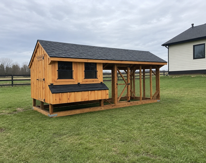 Hen House Collection Amish-Built 7x16 Quaker Combination Chicken Coop with Run (up to 14 Chickens)