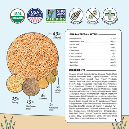 Mile Four Organic Starter Chicken Feed for Baby Chicks (0–8 Weeks)
