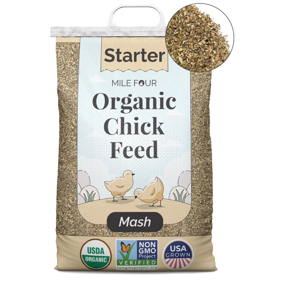 Mile Four Organic Starter Chicken Feed for Baby Chicks (0–8 Weeks)