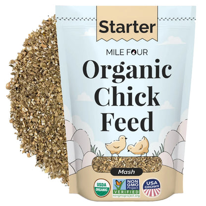 Mile Four Organic Starter Chicken Feed for Baby Chicks (0–8 Weeks)