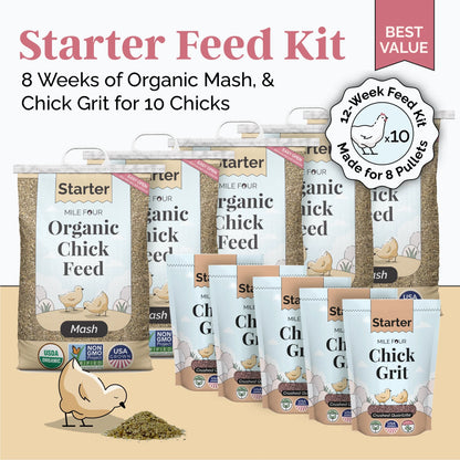 Mile Four Organic Starter Feed Kit for Baby Chicks (First 8 Weeks)