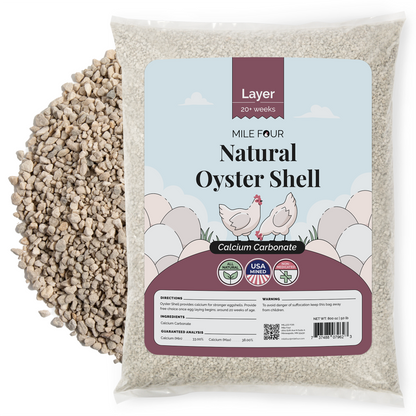 Mile Four Oyster Shell Calcium Supplement for Strong Eggshells