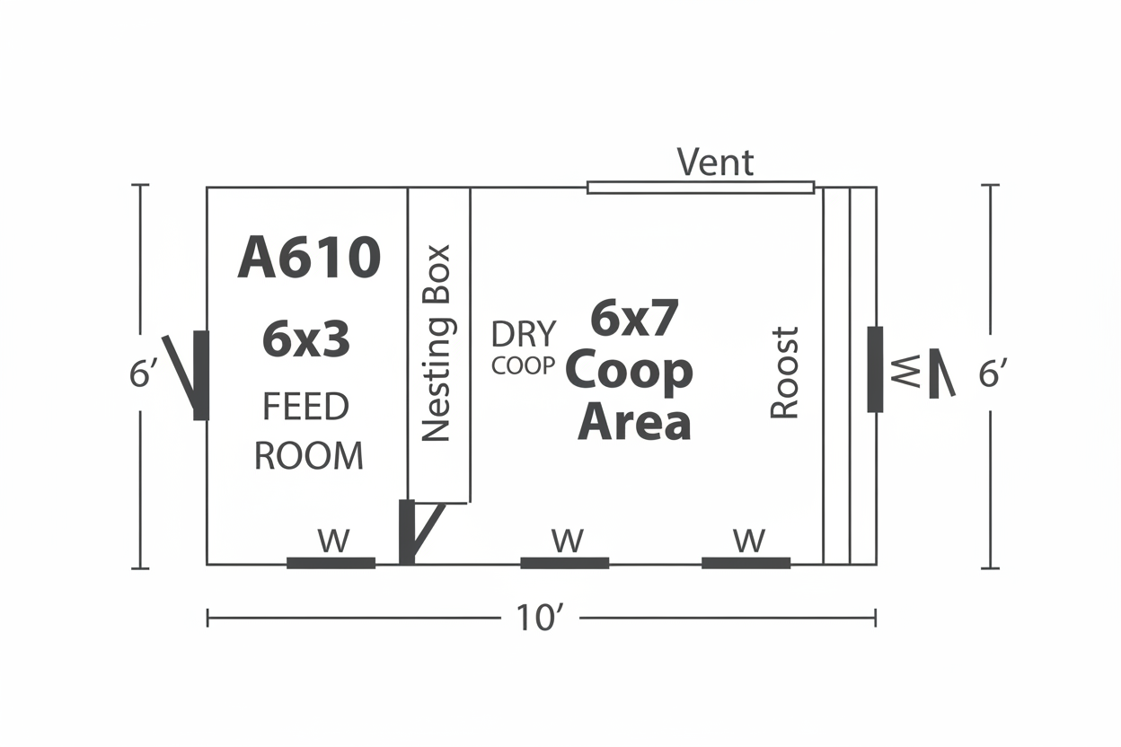 blueprint of the walk in a610tf chicken coop