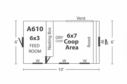 blueprint of the walk in a610tf chicken coop