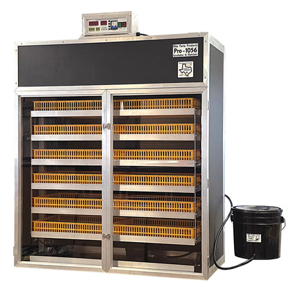 Commercial grade PRO1056 cabinet egg incubator made in Texas with heavy duty welded aluminum frame and large viewing windows
