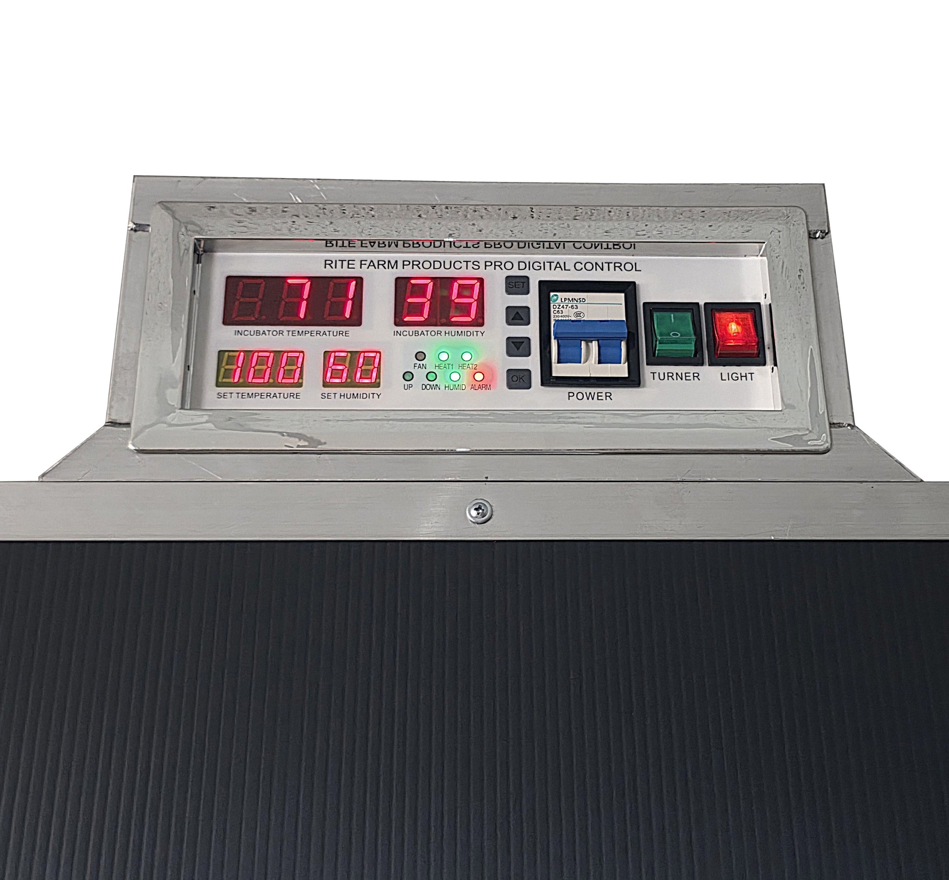 PRO1056 cabinet incubator with external 3.5 gallon humidity water bucket and automatic float system